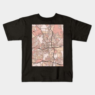 Winston-Salem Map Pattern in Soft Pink Pastels Kids T-Shirt